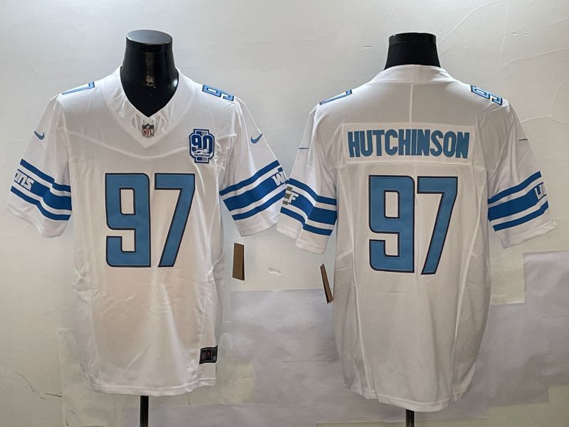 Men Detroit Lions #97 Hutchinson White three generations 2024 Nike Limited NFL Jersey style 01022